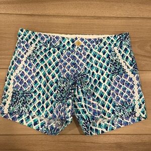 Lilly Pulitzer The Callahan Short Size 6 Blue Pineapple